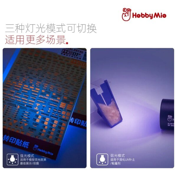 Linterna UV LED HobbyMio - 365nm Alta Intensidad para Modelismo