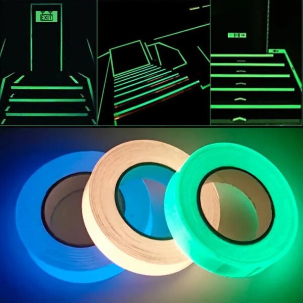 Cinta Luminiscente Autoadhesiva - 3 Metros Brilla en la Oscuridad (Seguridad/Decoración)